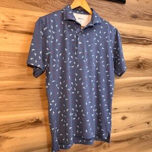 Johnnie-O blue polyester/blend lightweight and breathable size M